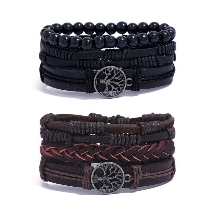 Wholesale tree of life woven wooden beads handmade bracelet JDC-BT-SaiH003