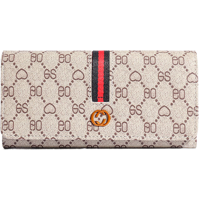 Wholesale wallet women's long simple multifunctional buckle soft wallet (F) JDC-WT-Chengpi005