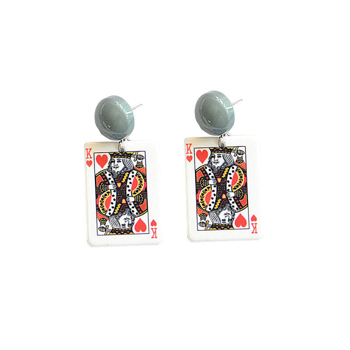 Wholesale Earrings Acrylic Cute Playing Card Simple JDC-ES-Xienuo025