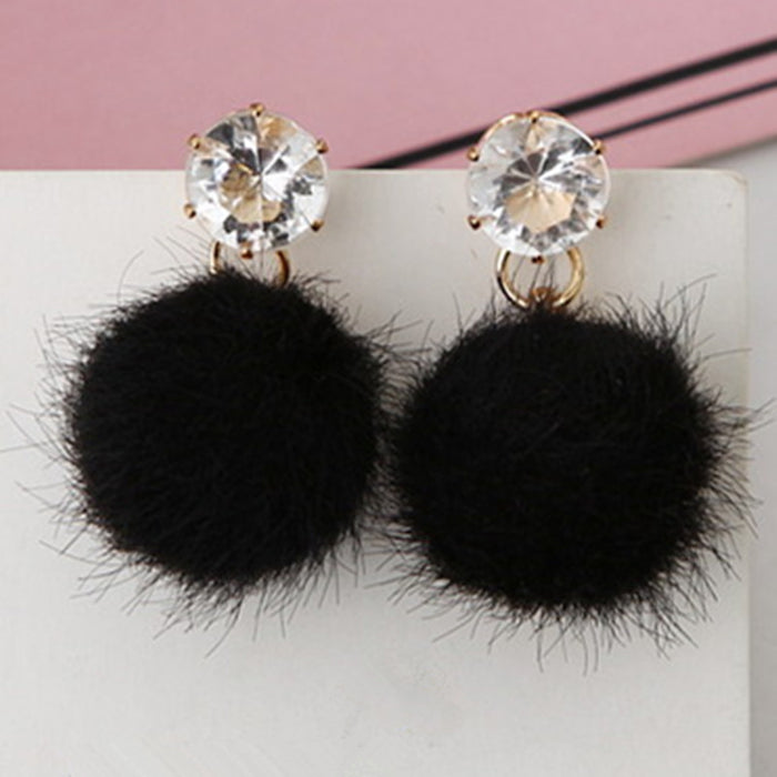 Wholesale Earrings Alloy Hair Balls Set with Crystal MOQ≥2 JDC-ES-GYUE001