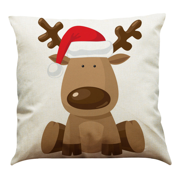 Wholesale Christmas Cotton Linen Pillowcase MOQ≥3 JDC-PW-Yuer004