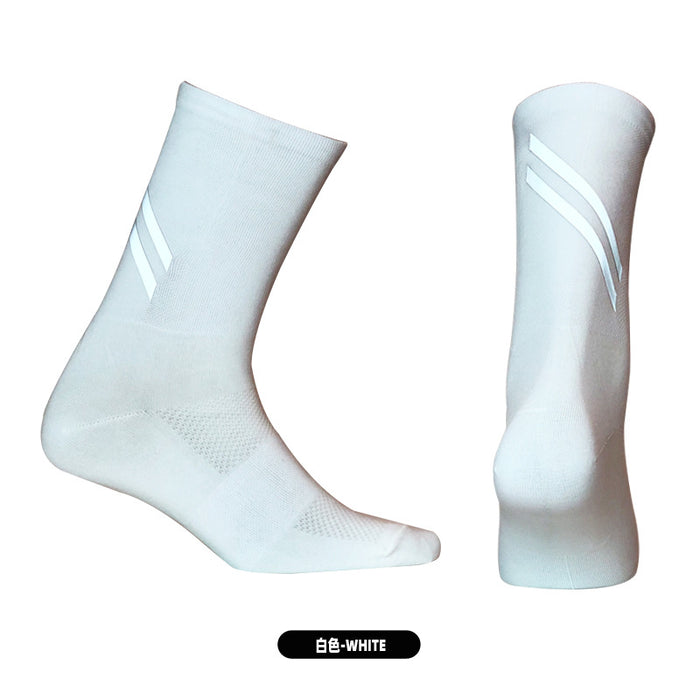 Calcetines al por mayor calcetines reflectantes altos calcetines ciclismo humedad deportiva mimación de medio tubo JDC-sk-Qit001