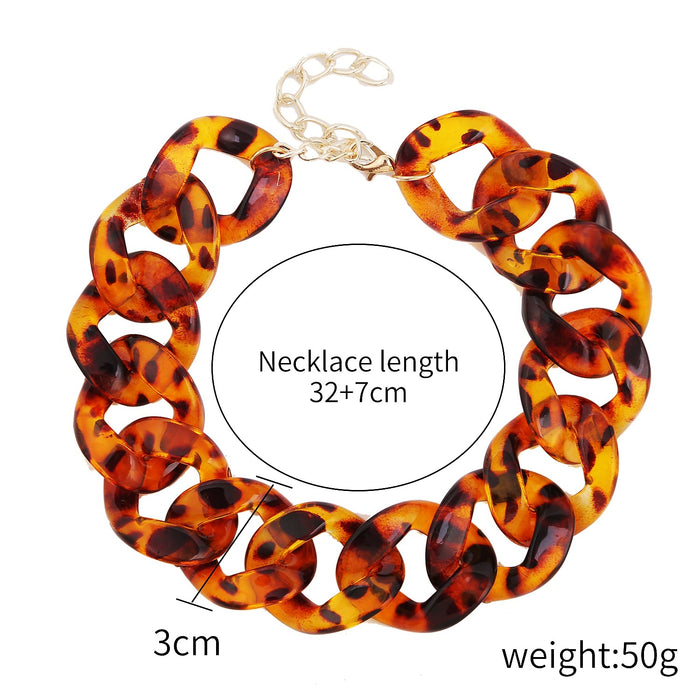 Wholesale Necklace Acrylic Not Fading Female Necklace Cool Retro Exaggeration JDC-NE-ManY008