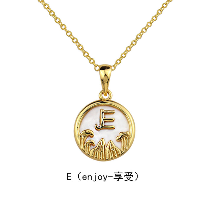 Wholesale Necklaces Copper 26 English Letters Round MOQ≥2 JDC-NE-jiesheng003