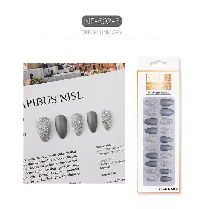 Wholesale Scrub Nail Glitter Powder ABS Resin Waterproof Nail Stickers 24pcs/box JDC-NS-CMM001