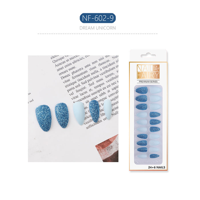 Scrub Glitter de uñas de matorral al por mayor ABS Resin impermeable pegatinas de uñas 24 piezas/caja JDC-NS-CMM001