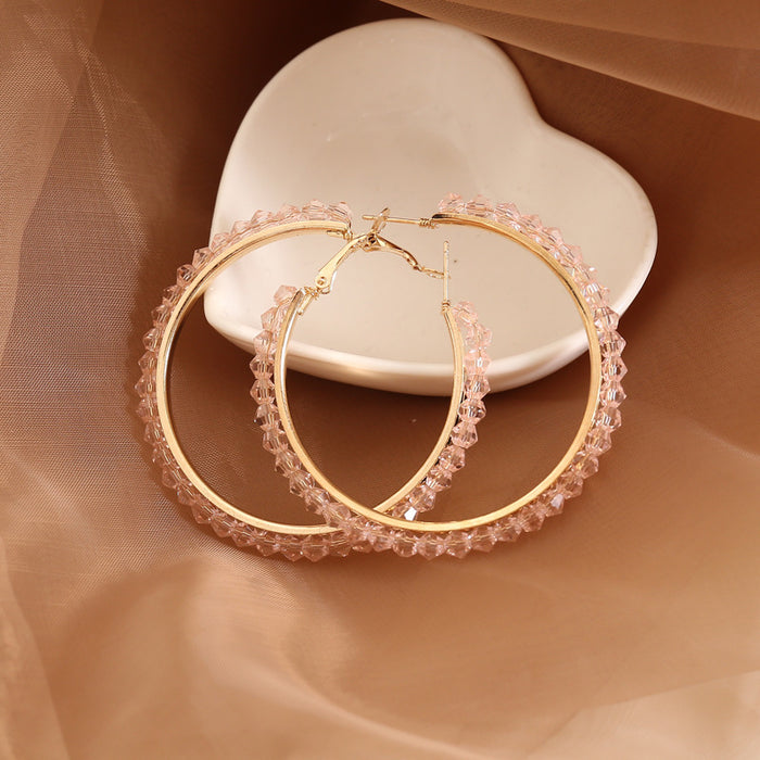 Wholesale crystal earrings women's ashifon creative earrings MOQ≥2 JDC-ES-Bingm028