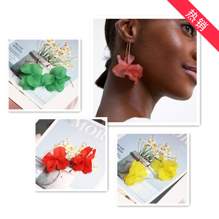 Wholesale Flower Resin Multicolor Earrings JDC-ES-jr037