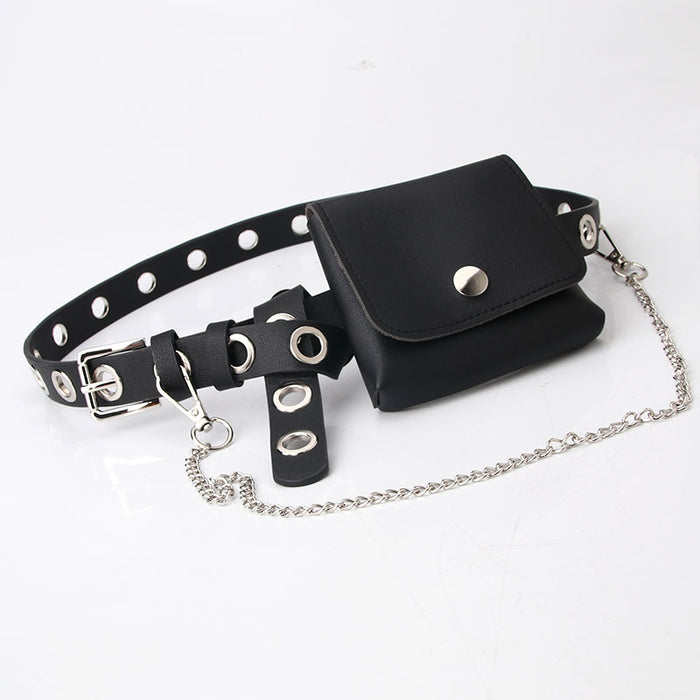 Wholesale hip hop style wild chain small waist bag belt JDC-WB-KuP008