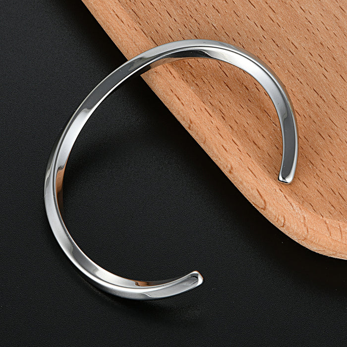 Wholesale Titanium Steel Jewelry Twist Braided Wire Open Bracelet JDC-BT-Zhuji001