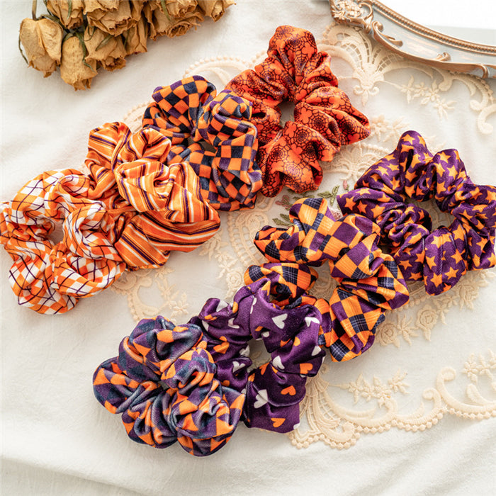 Wholesale Hair Scrunchies Flannel Halloween JDC-HS-ST013