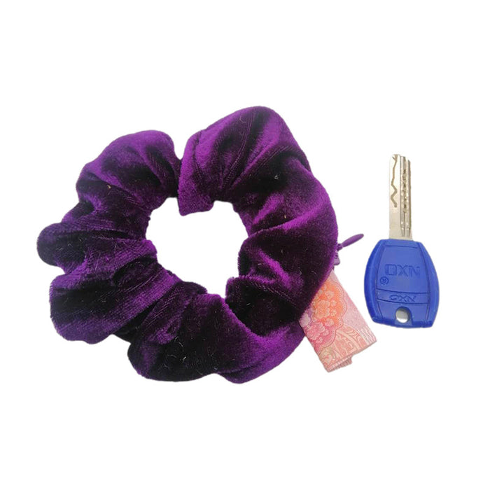 Wholesale Hair Scrunchies Flannel Pocket Zipper Sports JDC-HS-XHQ001