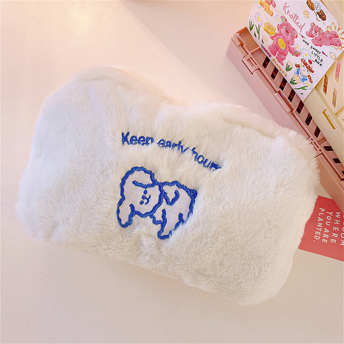 Wholesale Pencil Bag Plush Cloud Smiley Bear Wash Makeup Storage Bag MOQ≥2 JDC-PB-YUNKE012