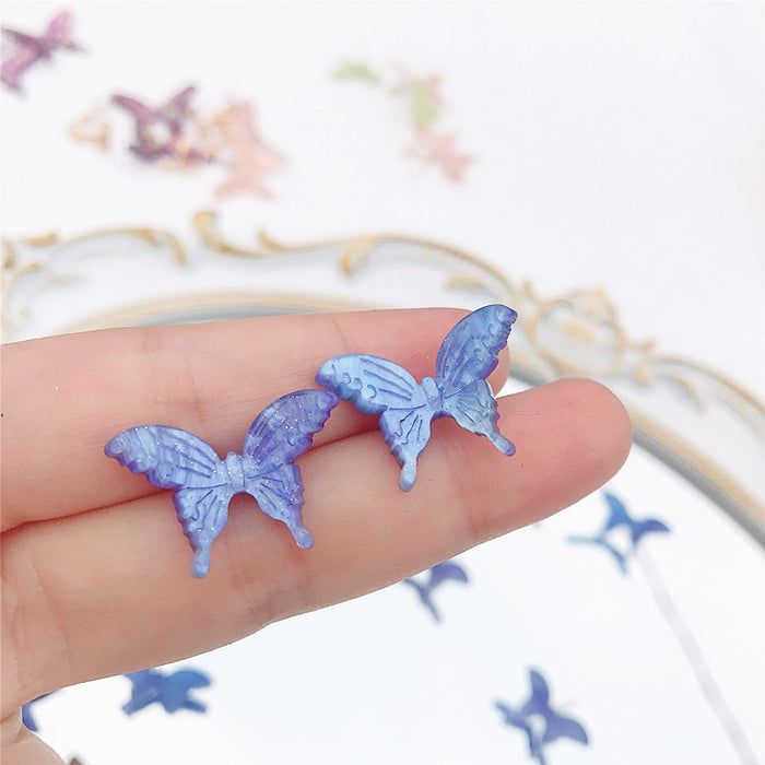 Wholesale Earrings Acrylic Stain Glass Butterfly Earrings MOQ≥2 JDC-ES-Shier027