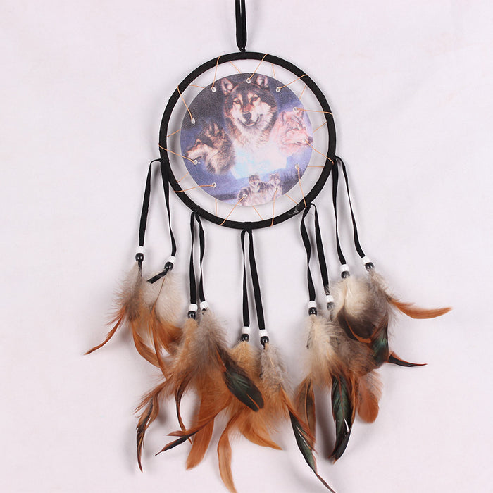 Wholesale Dream Catcher Feather Vintage Round Animal MOQ≥2 JDC-DC-BGN007