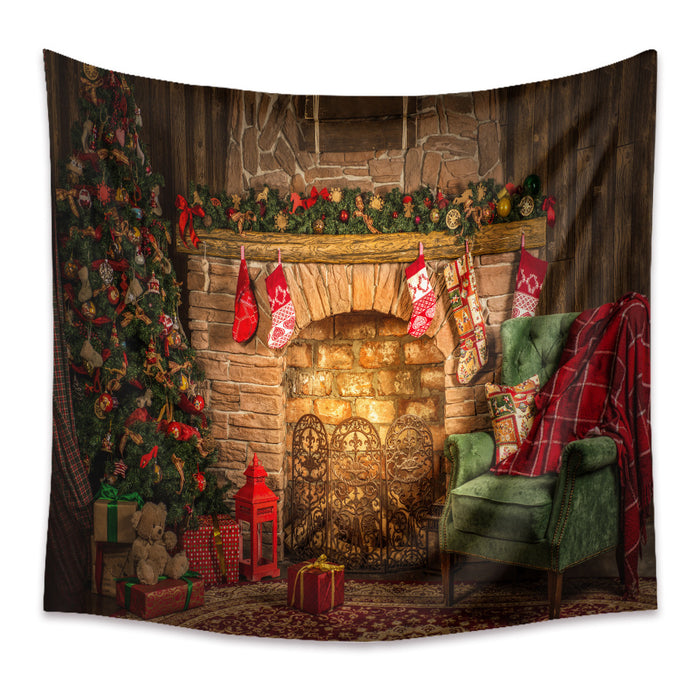 Wholesale Christmas Tapestry Christmas Tree Background Fabric JDC-DCN-ZhaoJia001