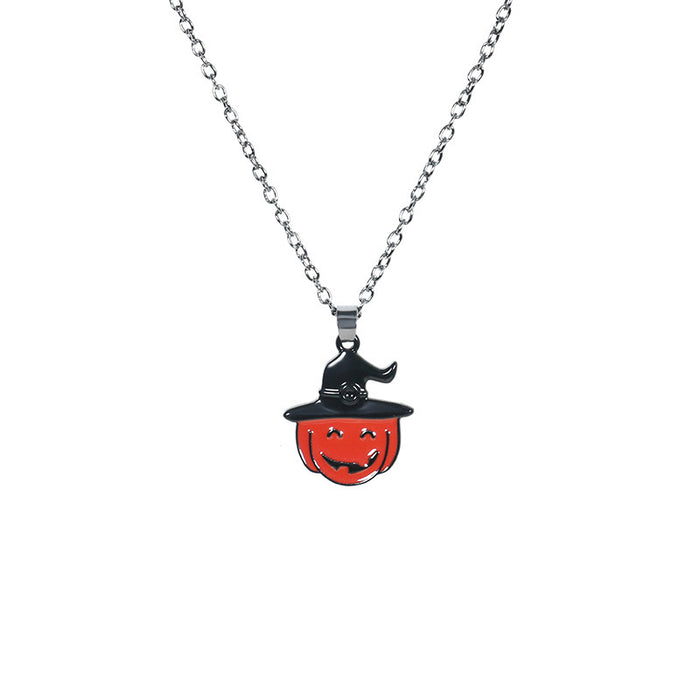 Wholesale Necklace Alloy Halloween Pumpkin Bat Sweater Chain MOQ≥2 JDC-NE-Momo001