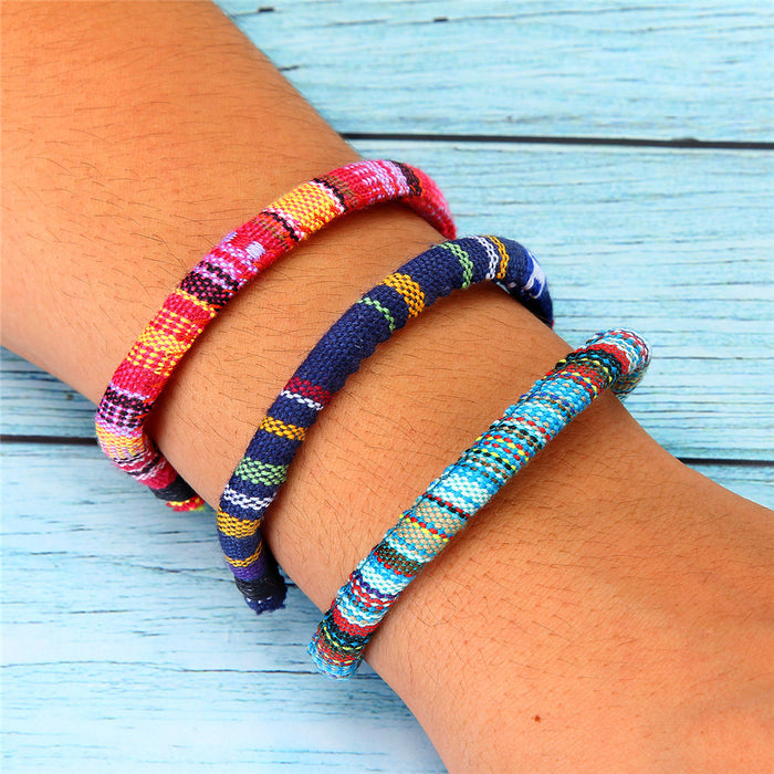 Wholesale Cool Braided Mixed Color Fabric Bracelets Pack of 12 JDC-BT-ZheQ012