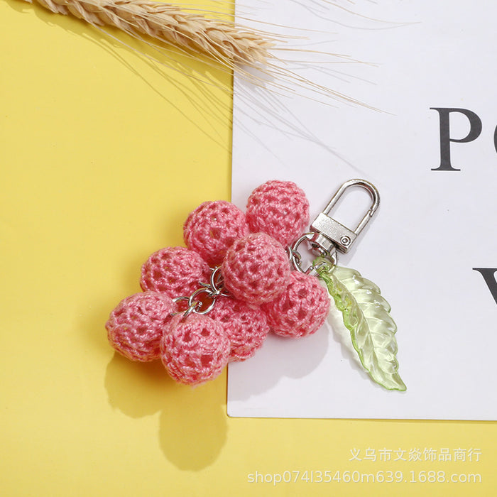 Wholesale knitted wool Kyoho grape keychain MOQ≥3 JDC-KC-WYan014
