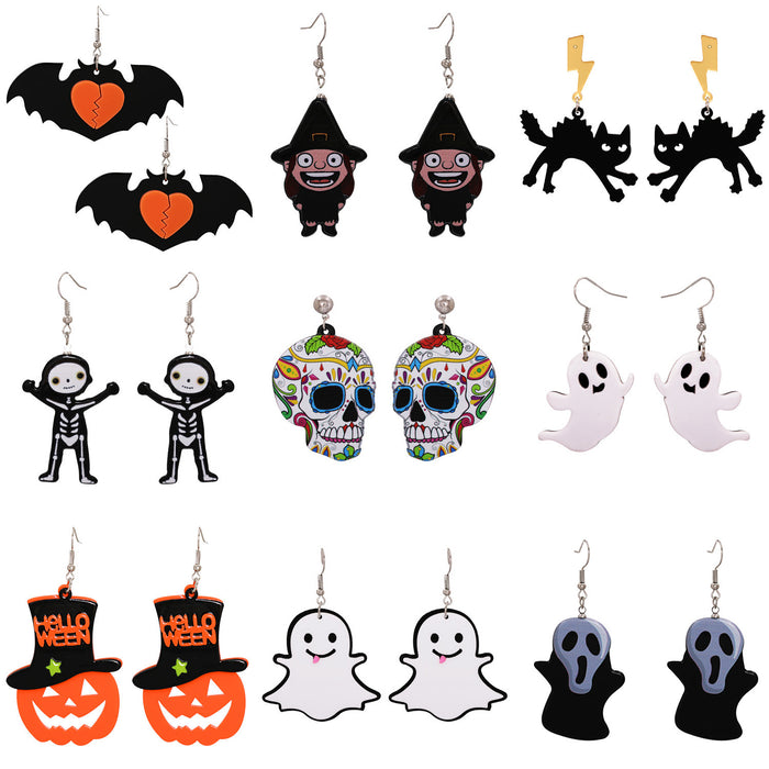 Wholesale Earrings Resin Pumpkin Halloween(F) JDC-ES-JJ251