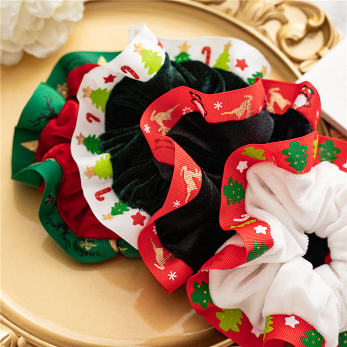 Wholesale Hair Scrunchies Flannel Christmas JDC-HS-ST014
