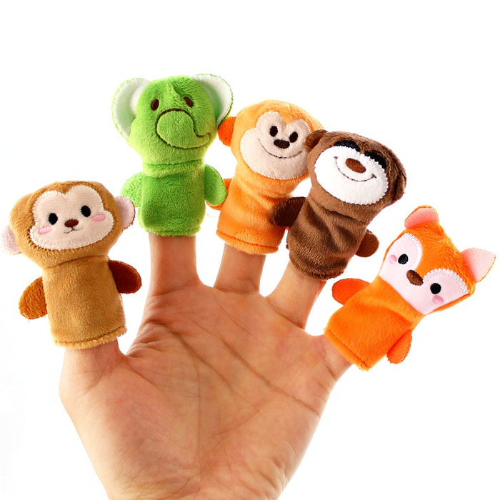 Wholesale fidgets toy plush fabric cartoon animal finger puppet 10pcs JDC-FT-DaiL002
