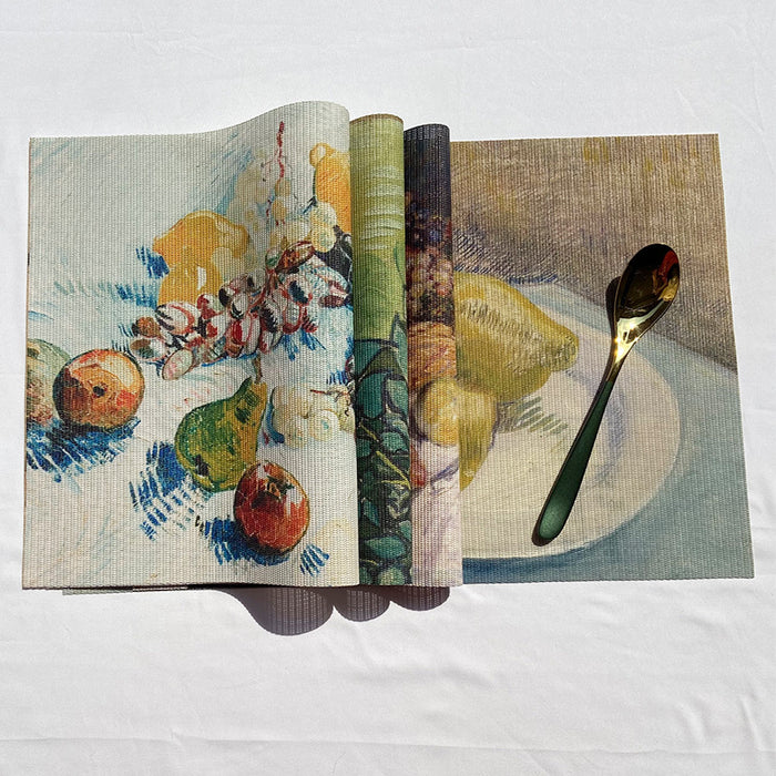 Wholesale PVC Placemat Oil Painting Wind Waterproof Placemat MOQ≥2 JDC-PS-Chaodu001