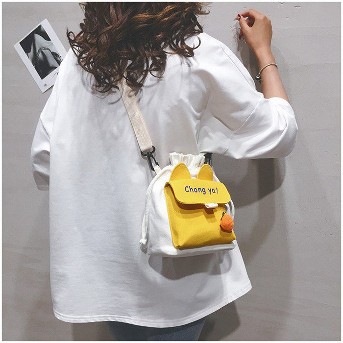 Wholesale canvas Japanese cute shoulder bag JDC-SD-Xinqing004