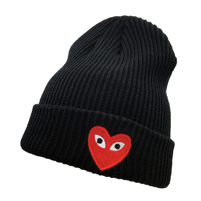 Wholesale Hat Wool Heart Embroidery Knitted Hat (F) JDC-FH-AXing009