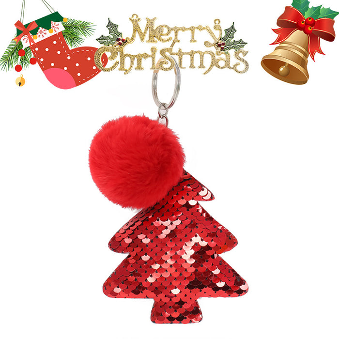 Wholesale Keychains Alloy Hair Ball Sequins Christmas MOQ≥5 JDC-KC-Yongz017