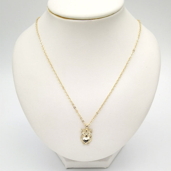 Wholesale Wisdom Owl Clavicle Chain Alloy Pendant Snake Bone Short Necklace JDC-NE-YuLu002