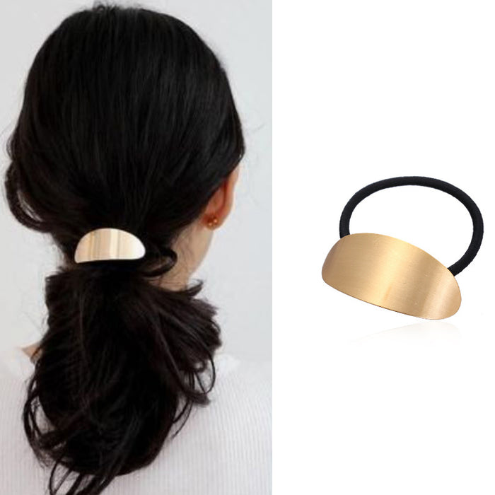 Wholesale Hair Scrunchies Alloy Oval Smooth Brushed JDC-HS-Jingjie002