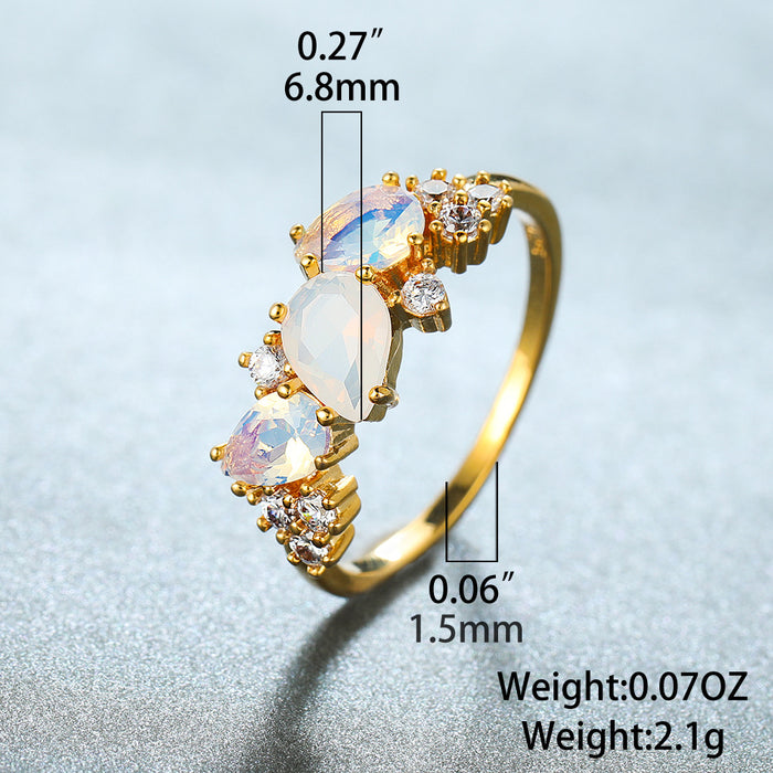 Anillo al por mayor Copper White Diamond Zircon Ring JDC-RS-LVK003
