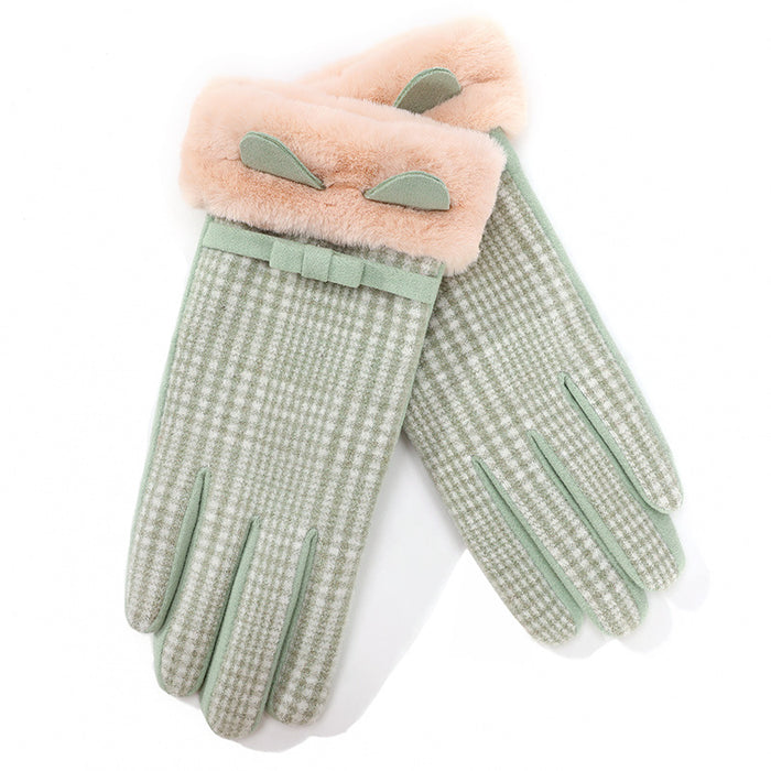 Wholesale Gloves Polyester Winter Plush Windproof Shea Butter Moisturizer MOQ≥2 JDC-GS-GuD024