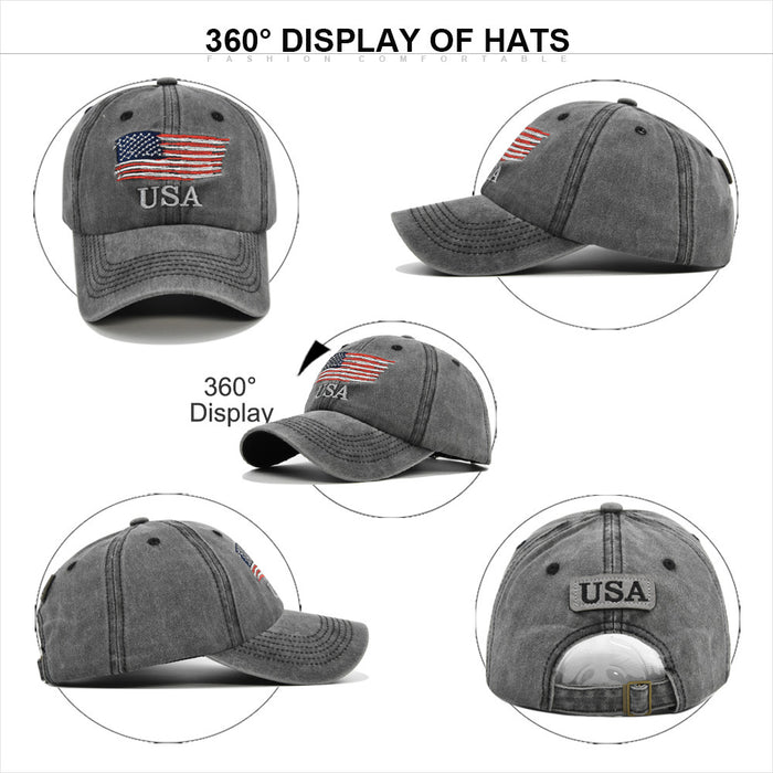 Wholesale Hat Cotton Distressed Embroidered Peaked Cap JDC-FH-DeX002