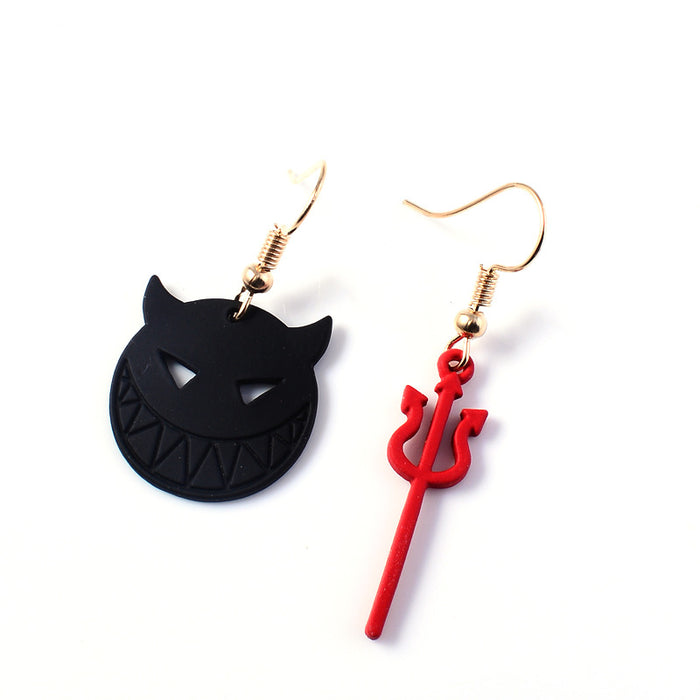 Wholesale Earrings Alloy Halloween Pumpkin Ghost Devil Hairpin Earrings MOQ≥2 JDC-ES-HaoBiao024