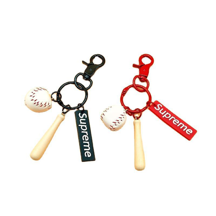 Wholesale Baseball Wood Leather Keychain (F) MOQ≥2 JDC-KC-YChen003