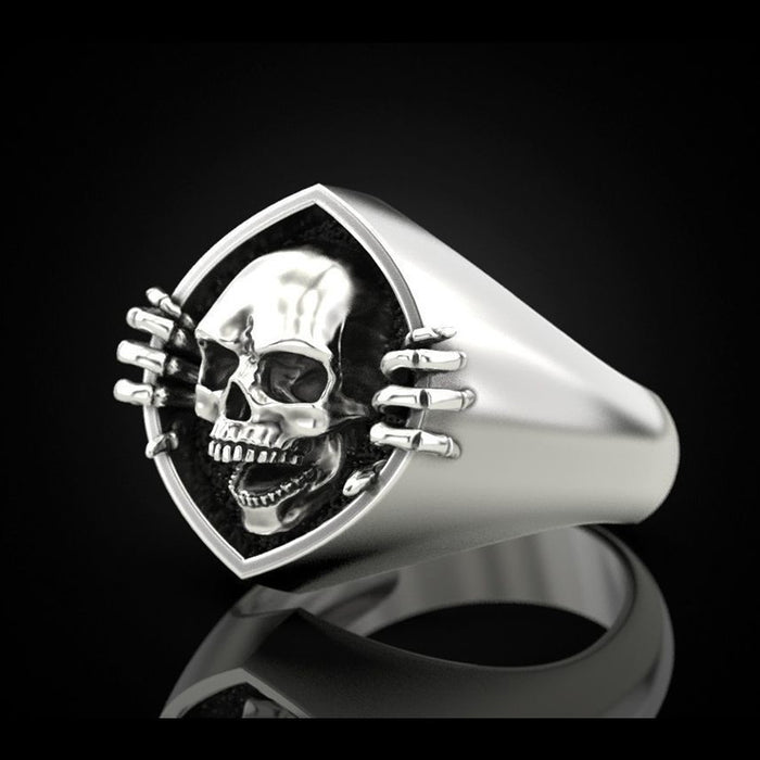 Wholesale Rings Alloy Men's Rings Punk Skull MOQ≥2 JDC-RS-HuiT002