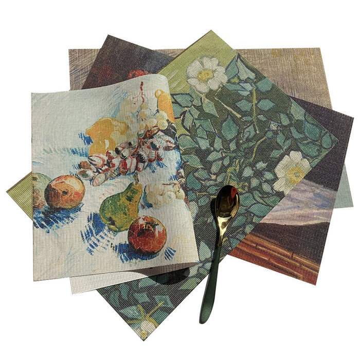 Wholesale PVC Placemat Oil Painting Wind Waterproof Placemat MOQ≥2 JDC-PS-Chaodu001