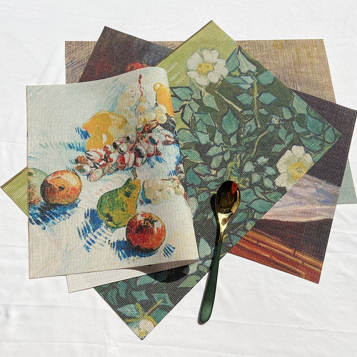 Wholesale PVC Placemat Oil Painting Wind Waterproof Placemat MOQ≥2 JDC-PS-Chaodu001