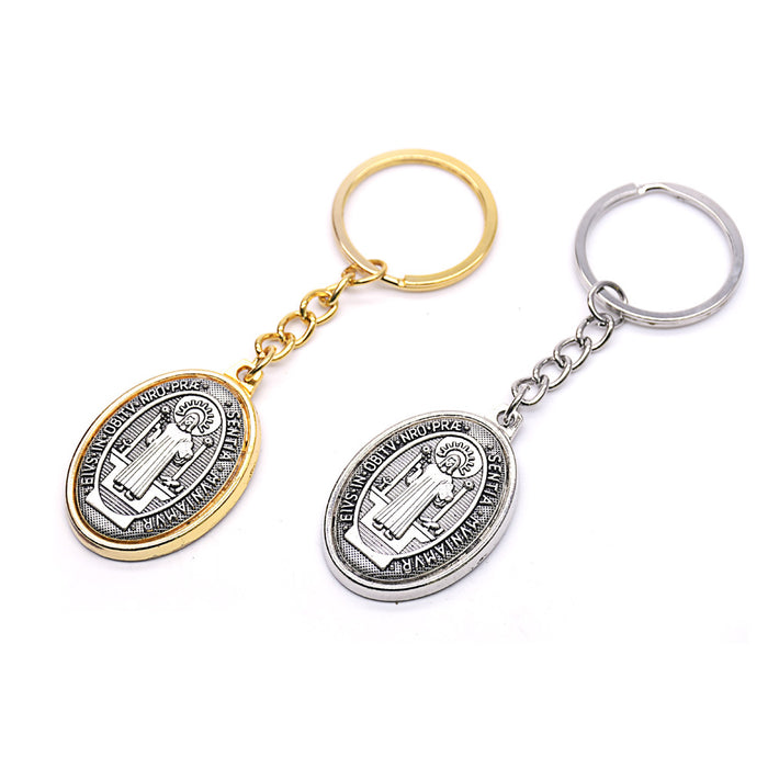 Wholesale Keychains Metal Oval ST. BENEDICT JDC-KC-BYou010