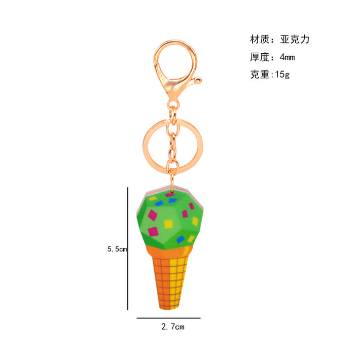 Wholesale Acrylic Ice Cream Ice Cream Pendant Keychain JDC-KC-YiWa019