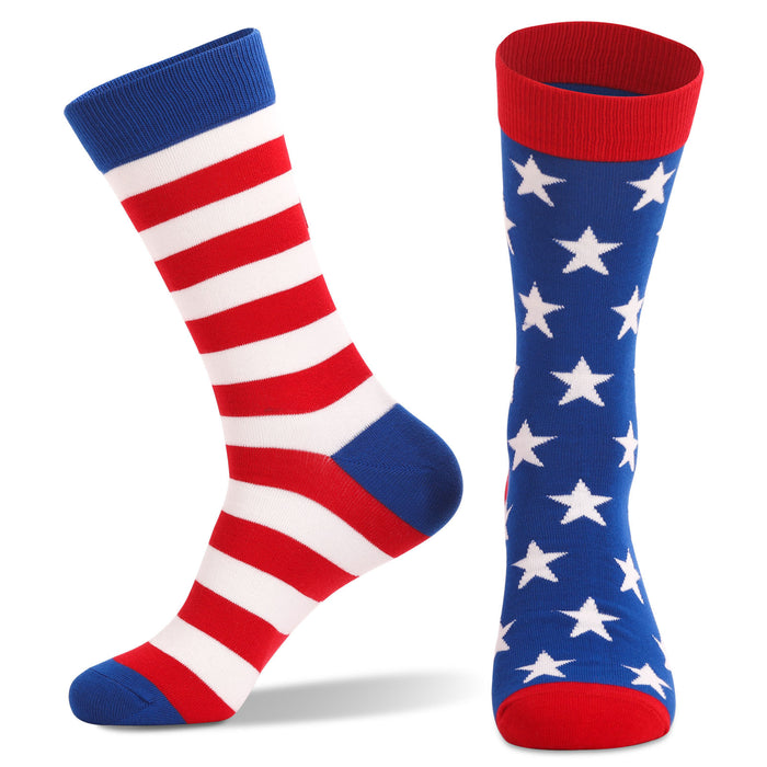 Al por mayor al por mayor los calcetines de algodón a rayas del día de la independencia JDC-SK-DFF001
