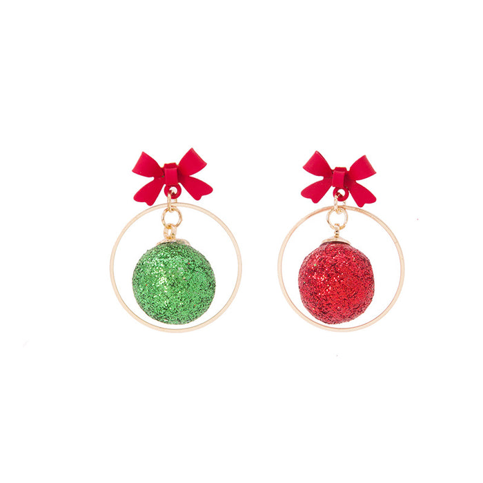 Wholesale Earrings Copper Christmas Ball Earrings JDC-ES-MDD075