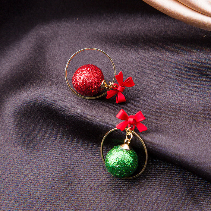 Wholesale Earrings Copper Christmas Ball Earrings JDC-ES-MDD075
