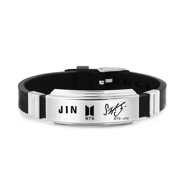 Wholesale Black Titanium Steel Silicone Bracelet Wristband JDC-BT-HuH005