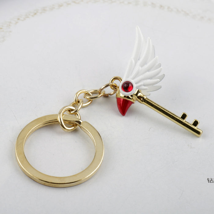 Wholesale cartoon magic wand pendant alloy keychain pendant (M) JDC-KC-AngJ002