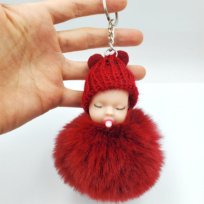 Jewelry WholesaleWholesale Plush Doll Hair Ball Keychain MOQ≥2 JDC-KC-QiShi030 Keychains 奇释 %variant_option1% %variant_option2% %variant_option3%  Factory Price JoyasDeChina Joyas De China