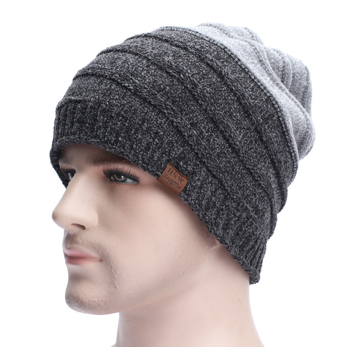 Wholesale Hat Chenille Wool Striped Fleece Warm Outdoor Knitted Hat MOQ≥2 JDC-FH-Rongz004