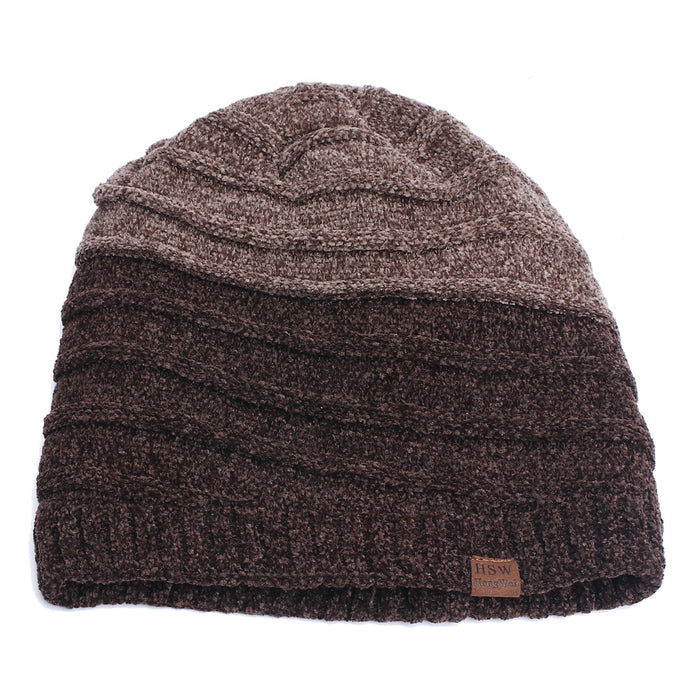 Sombrero al por mayor chenille lana lana rayada cálida sombrero de punto al aire libre moq≥2 jdc-fh-rongz004